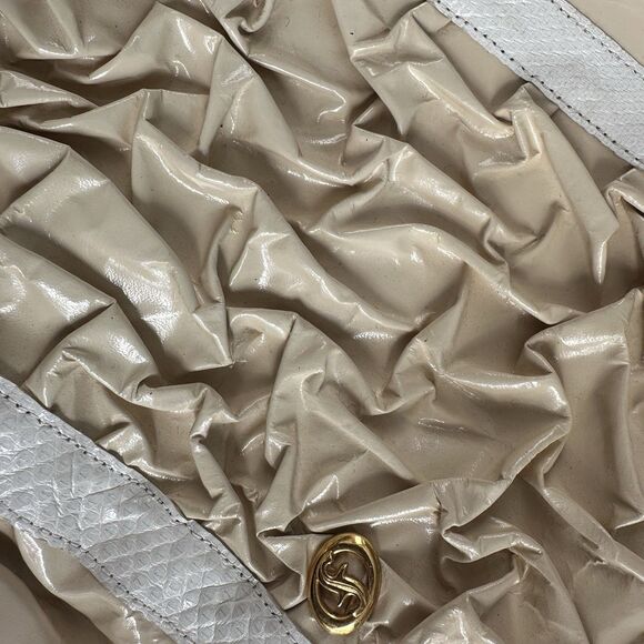 VTG Carlo Fiori Matelassé Handbag Italy Genuine Reptile Leather Original Tags - Picture 9 of 16